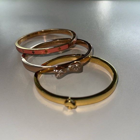 Kate Spade Gold and Rose Gold Bow Bracelet Set - Picture 2 of 2